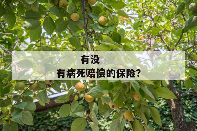 有没有病死赔偿的保险?
有没有病死赔偿的保险?
