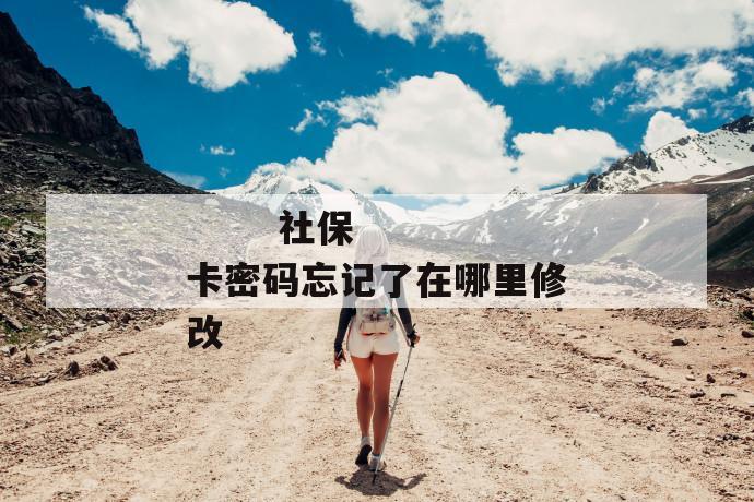 社保卡密码忘记了在哪里修改
社保卡密码忘记了在哪里修改