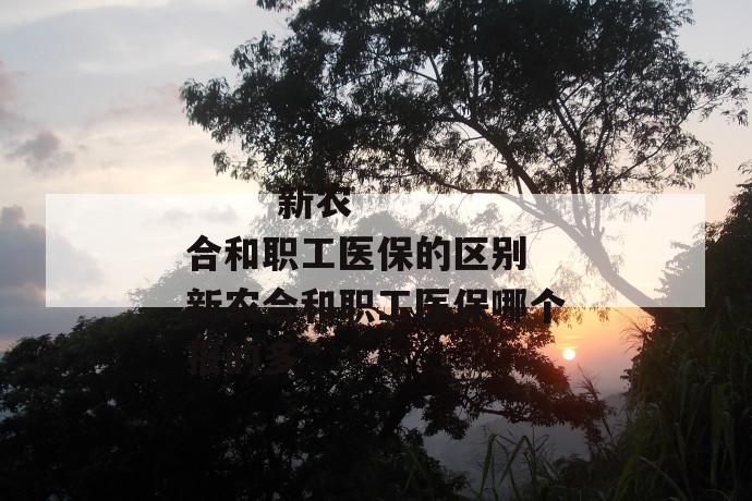 新农合和职工医保的区别 新农合和职工医保哪个报的多
新农合和职工医保的区别 新农合和职工医保哪个报的多