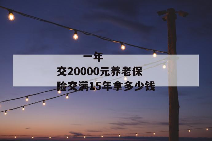 一年交20000元养老保险交满15年拿多少钱
一年交20000元养老保险交满15年拿多少钱