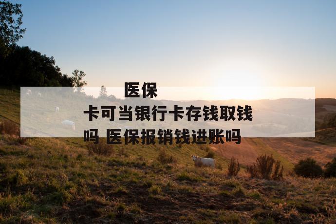 医保卡可当银行卡存钱取钱吗 医保报销钱进账吗
医保卡可当银行卡存钱取钱吗 医保报销钱进账吗