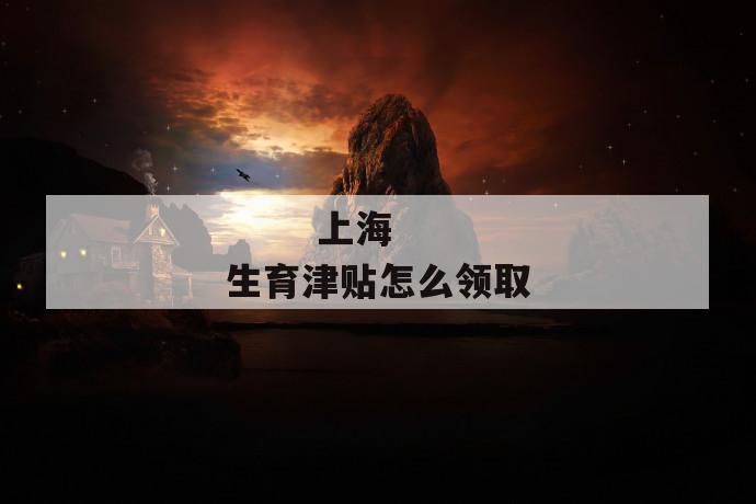上海生育津贴怎么领取
上海生育津贴怎么领取