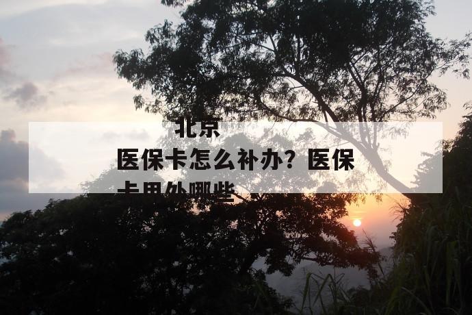 北京医保卡怎么补办?医保卡用处哪些
北京医保卡怎么补办?医保卡用处哪些