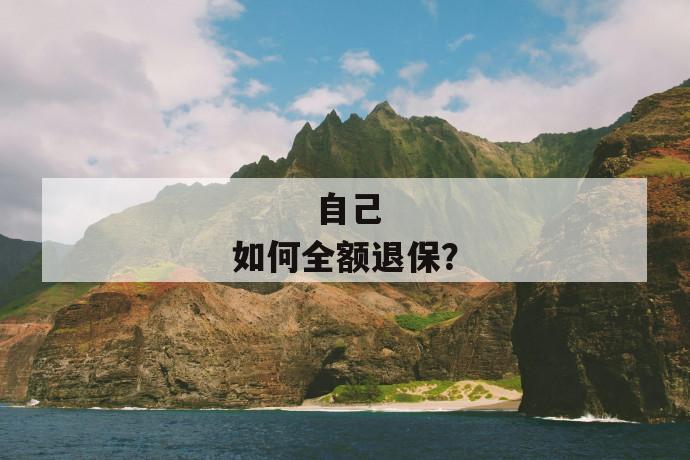 自己如何全额退保?
自己如何全额退保?