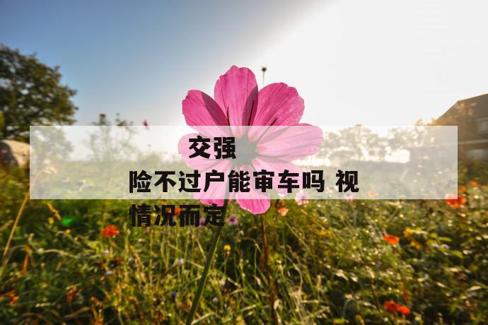 交强险不过户能审车吗 视情况而定
交强险不过户能审车吗 视情况而定
